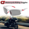 Motorcycle Riding Goggles Deep Gray Lens White Red Frame Triacetyl Cellulose PC