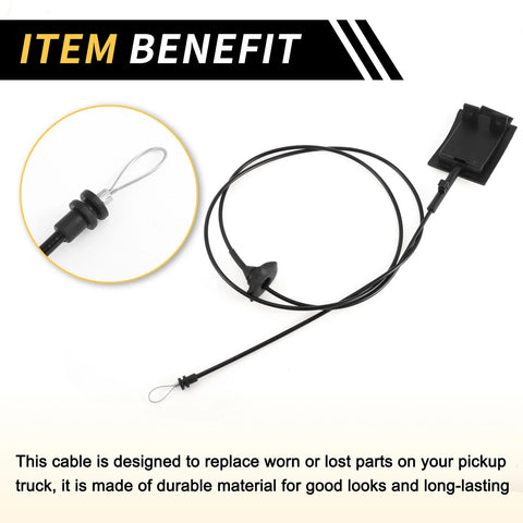 Ford F-150 F-250 F-350 Bronco Hood Latch Release Cable (1987-1991)