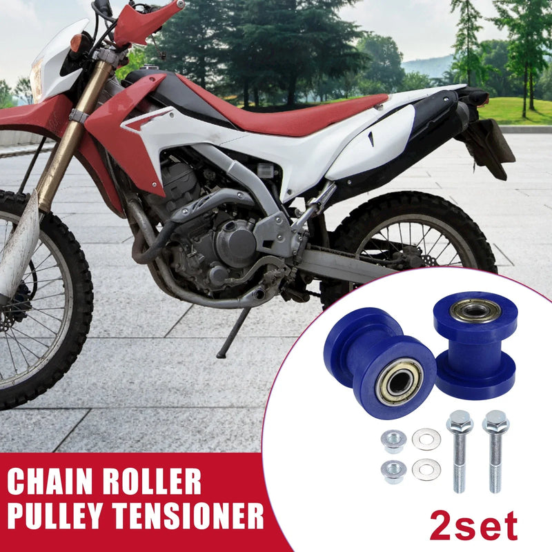 Motorcycle Mini Bike ATV 2 x Set 8mm Chain Roller Pulley Tensioner