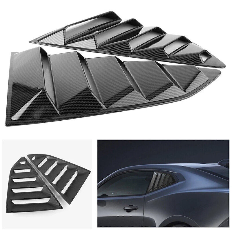 Chevy Camaro Carbon Fiber Rear Side Window Louver Covers (2016-2018)