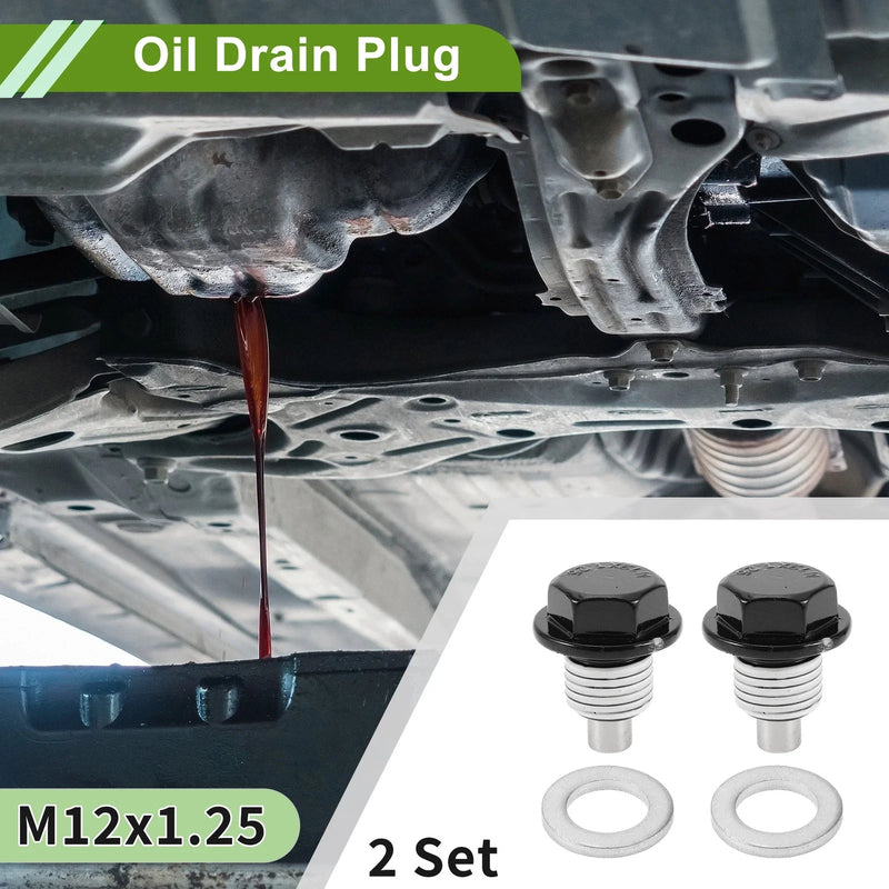 Car Motorcycle 2 x M12x1.25 Aluminum Oil Drain Plug with Gasket