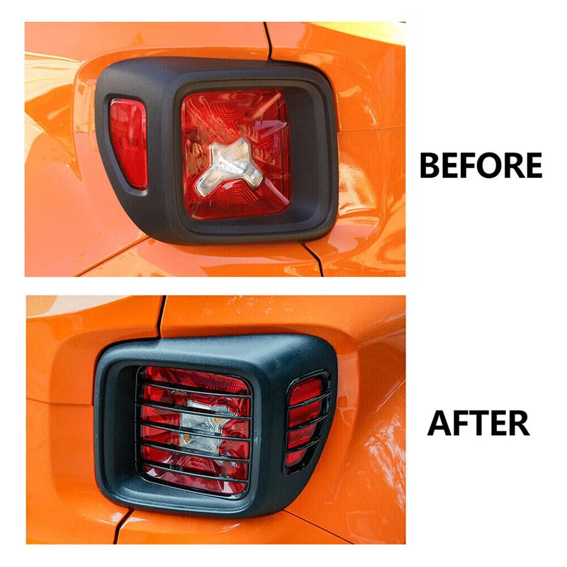 Jeep Renegade Black ABS Tail Light Protector Cover (2016-2023)