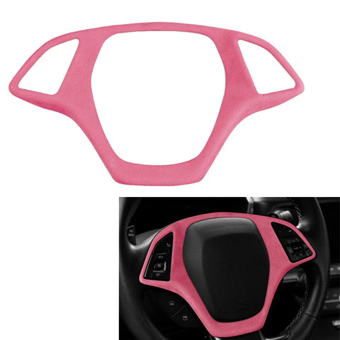 Chevrolet Corvette C7 (2014-2019) Pink Suede Steering Wheel Cover
