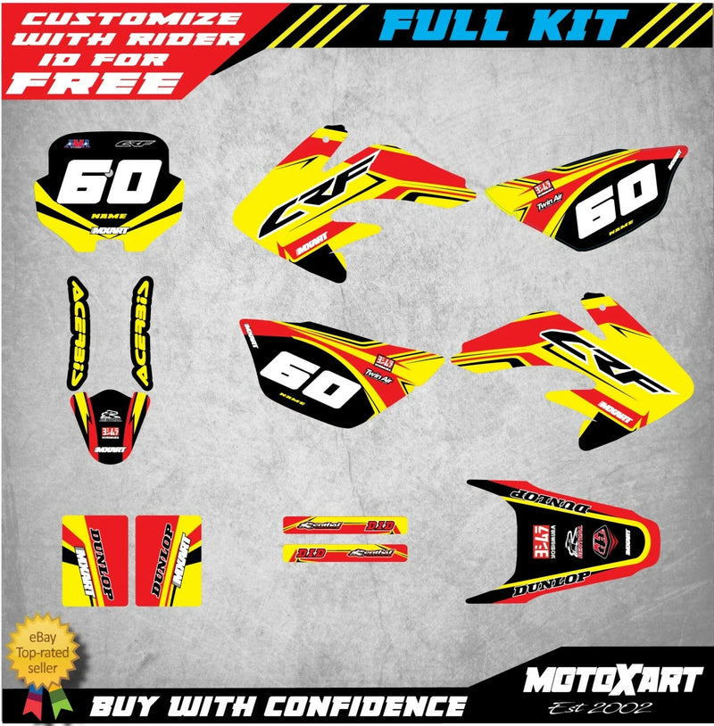Honda CRF 80 (2011-2019) FLOW Stickers Custom Graphics Full Kit