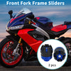 2 x Motorcycle Frame Sliders Front Fork Falling Protection Plastic Blue