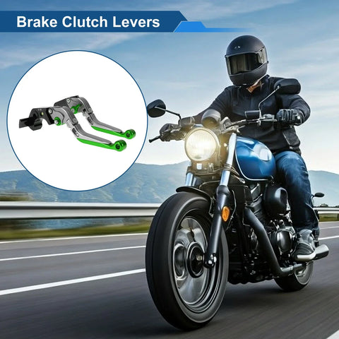 Kawasaki ZX14R Adjustable Short/Long Brake Clutch Levers Titanium Green