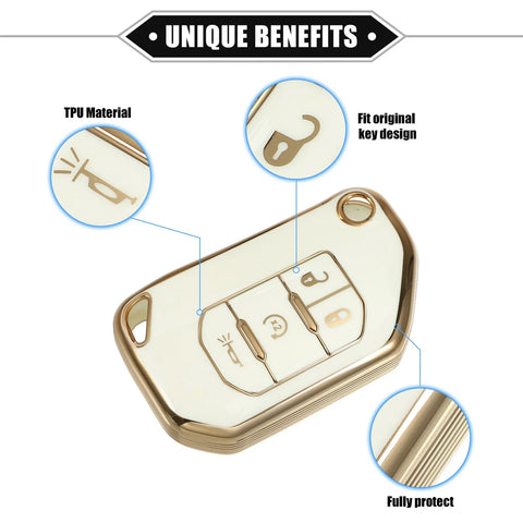 Jeep Wrangler 4 x Button Key Fob Shell Cover with Keychain (2018-2022)
