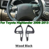 Toyota Highlander Wood Black Steering Wheel Button Cover Trim (2008–2013)