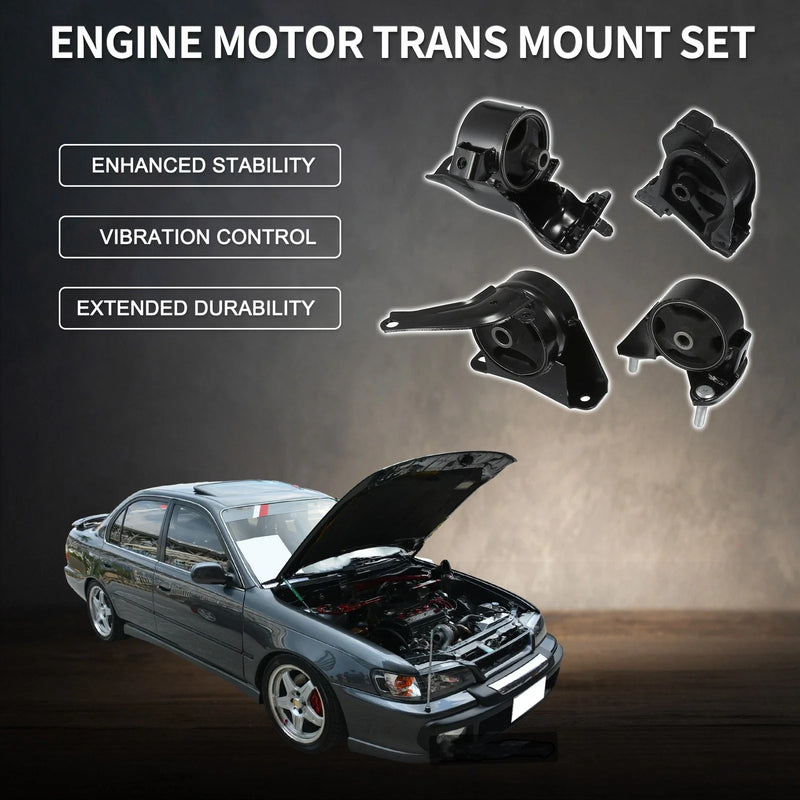 Toyota Corolla L4 1.6L Engine Mount Set (1993-1997)