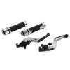 BMW F800R Silver Extendable Brake Clutch Lever Grip Set (2009-2018)