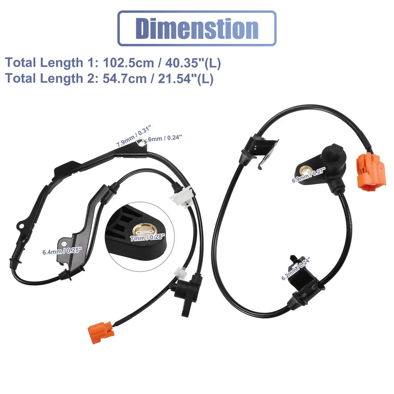 Honda Accord (1998-2002) Front & Rear Left Right 4 x ABS Sensors