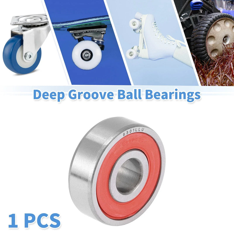 Scooter Skateboard Wheel 6301LLU 12x37x12mm Deep Groove Ball Bearing 1 Pc