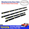 4x Outer Weatherstrip Door Belt Rubber Fits Toyota Corolla KE30 4D Sedan 1974-79