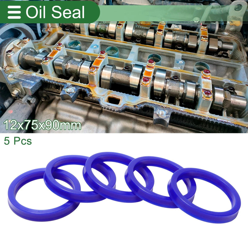 Make Model Oil Seal 75x90x12mm 5 Pcs Seal Ring Rotary Shaft TPU