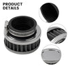 Motorcycle Air Filter Cleaner / 45MM Round Tapered Rubber Silver
