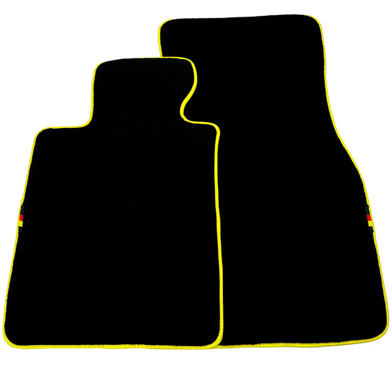 BMW 2 Series G42 Coupe 2021-2024 Yellow Trim AutoWin Black Floor Mats