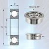 10pcs 4x10x4mm Double Metal Shield Flanged Deep Groove Ball Bearings