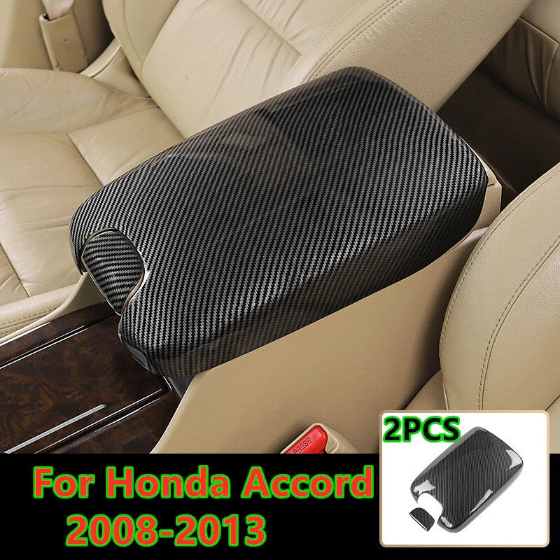Honda Accord Carbon Fiber Center Console Armrest Box Panel Cover (2008–2013)