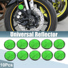 Motorcycle 10 Pcs / Motorcycle Safety Spoke Reflector Self-Adhesive Green