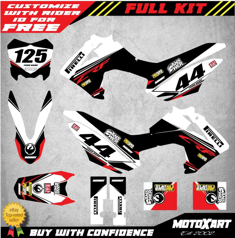 Honda CRF 125 Graphics Kit EURO RED STYLE Decals (2013-2018)