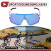 Motorcycle Blue Lens White with Black Spots Motorcycle Riding Goggles