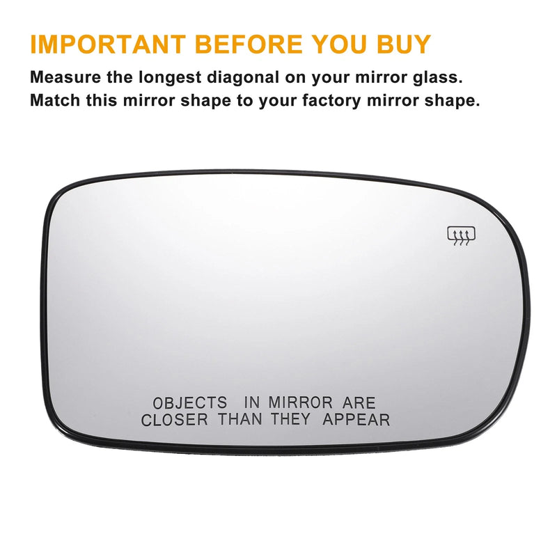 Chrysler Dodge Charger Right Side White Mirror Glass w/ Back Heated