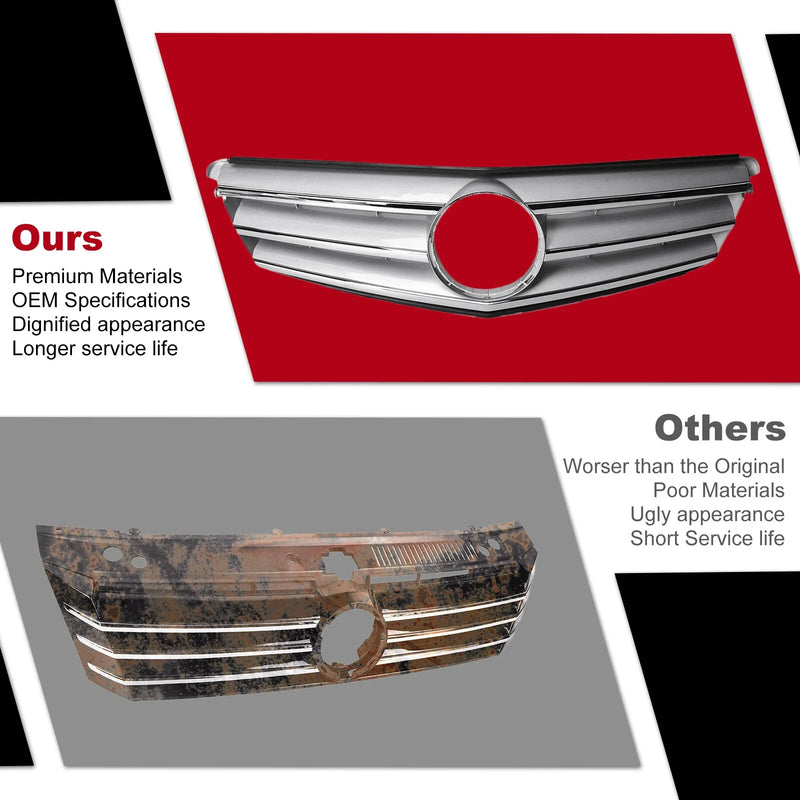 Mercedes C-Class S204 W204 Front Chrome Radiator Grille (2007-2015)