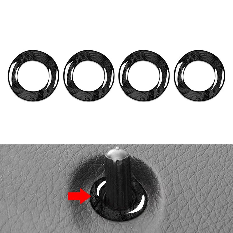 Mercedes Benz GLC Class 4 x Interior Door Lock Pin Cover Rings (2015-2021)