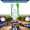 Motorcycle Rear View Mirrors Triangle Shape Green Aluminum Alloy