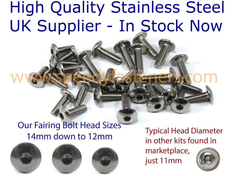 Yamaha FZR 1000 Genesis Stainless Fork Head & Windshield Bolts (1987–1988)