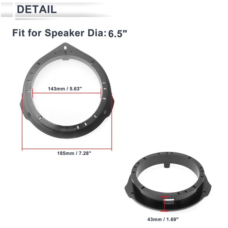 Ford  - 2 x Set 6.5" Tweeter Speaker Spacer Adaptor