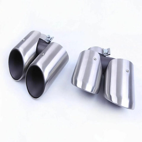 Porsche Macan 2.0T Brushed Silver Tail Exhaust Pipes (2019-2024)