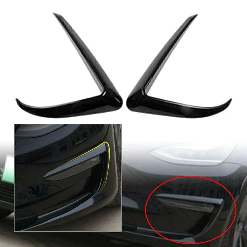Tesla Model 3 (2017-2022) Black Front Fog Light Eyebrow Cover Trim