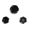 Harley Dyna Fat Bob FXDF Black Fork Stem Upper Nut Bolt Covers (2006-2017)