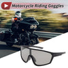 Set Motorcycle Riding Goggles Light Gray Lens Black Gray Frame PC UV400