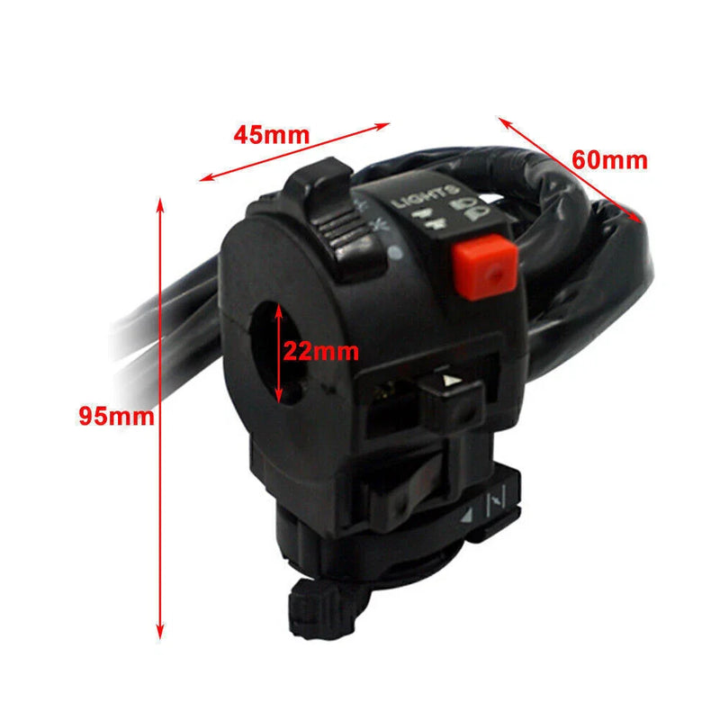 Make & Model 22mm 7/8" Handlebar High/Low Beam On/Off Headlight Throttle Switch