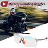 Motorcycle 1 Set Riding Goggles Light Red Lens Silver Tone Frame PC TPU