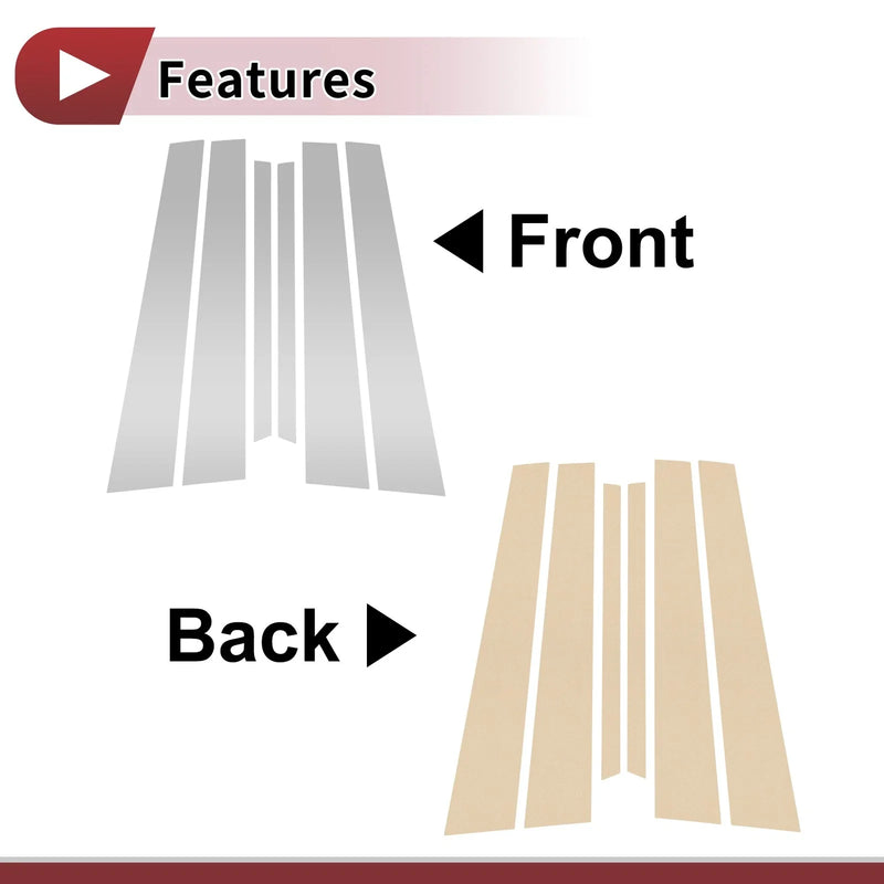 LEXUS LS430 (2001-2006) Chrome Silver Tone 6 Pcs Car Door Pillar Window Trim