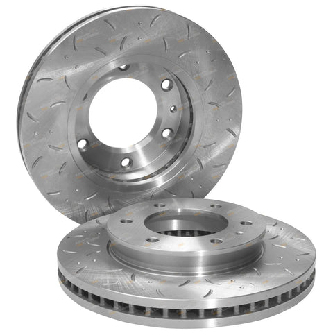 Ford Ranger PX Front Slotted Dimpled Disc Brake Rotors (2011-2019)