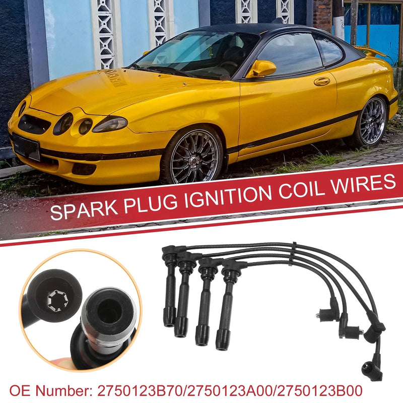 Hyundai Elantra 4pcs Spark Plug Wire Ignition Coil Cable (2011-2016)