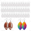 48PCS Double-Sided MDF Rugby Earrings with Hooks & Jump Rings