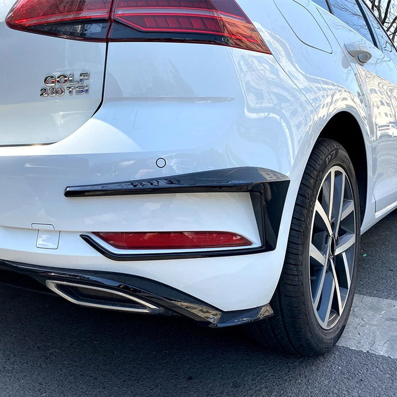 VW Golf 1 Pair Black Rear Bumper Spoiler Fog Light Covers (2016-2019)
