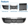 Kia Forte (2010-2013) Black Chrome Silver Tone Front Upper Bumper Grille
