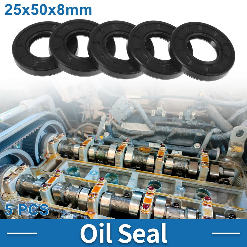 Make Model Oil Seal 5 x 25x50x8mm Black Seal Ring Rotary Shaft Nitrile Rubber