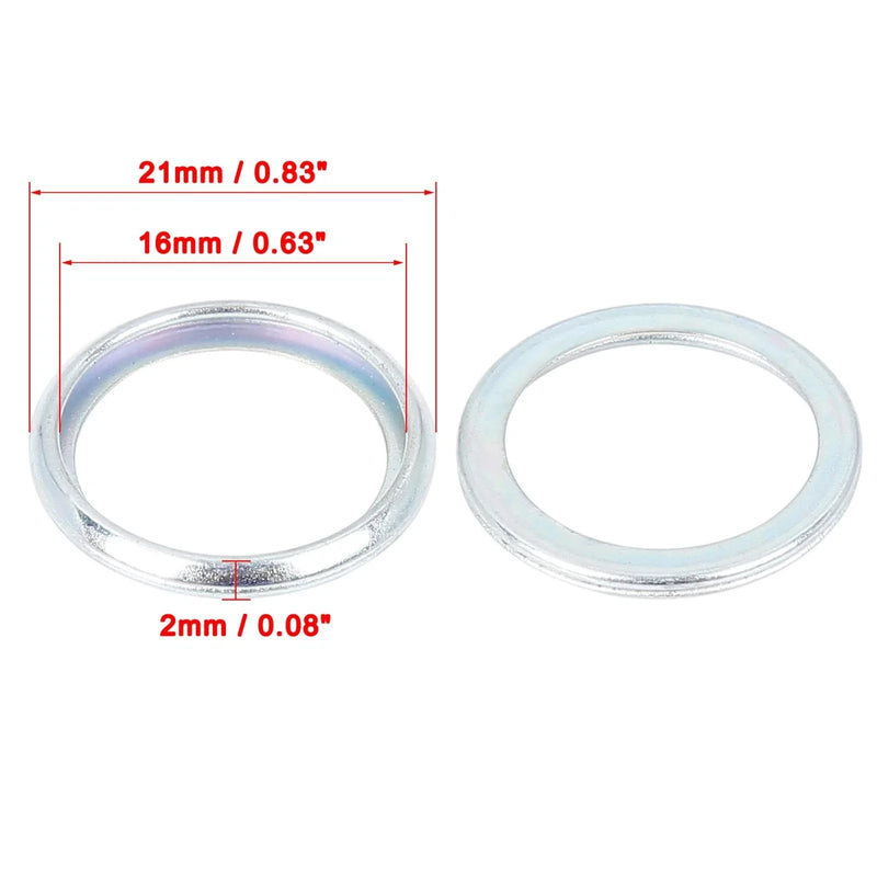 Subaru 6 x M16 Silver Tone Oil Drain Plug Gaskets