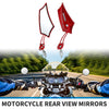 Motorcycle Rear View Mirrors Prismatic Shape Handlebar Mirrors Red