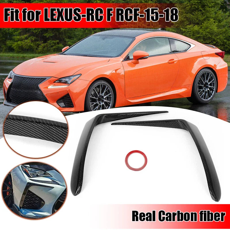 Lexus Carbon Fiber Front Bumper Garnish Air Vent Trim Covers (2015-2018)