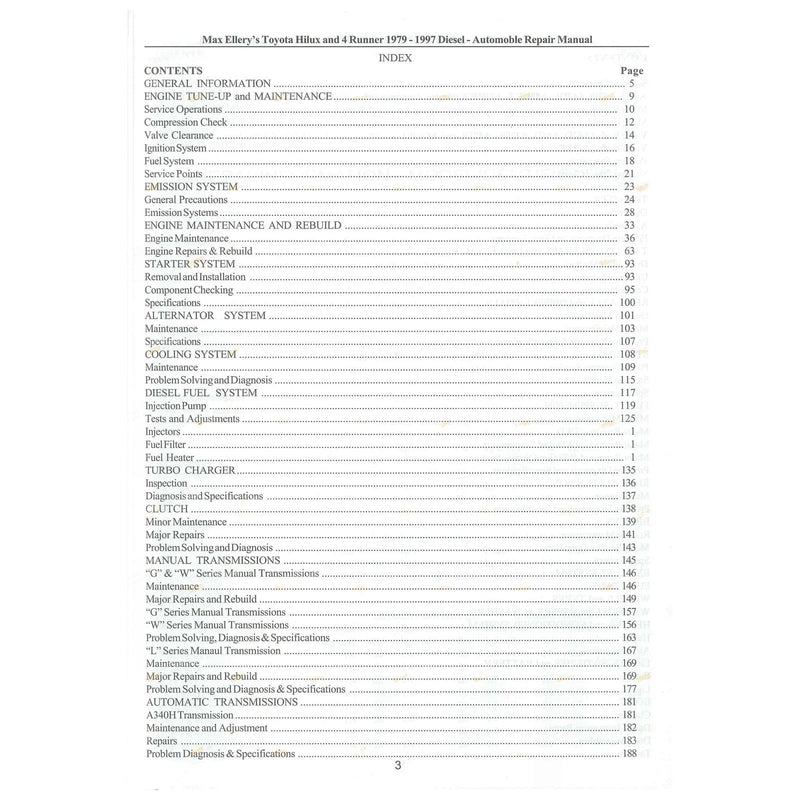 Hilux 4x4 2.8L Repair Manual / Book