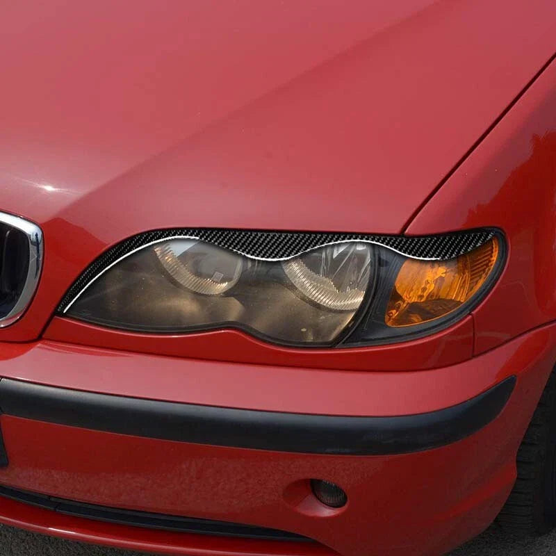 BMW 320I 325i1998-2005 Carbon Fiber Headlight Eyebrow Eyelids Trim fit