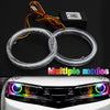 Headlight DRL Bluetooth 95MM RGB COB LED Angel Eye Halo Ring Lights